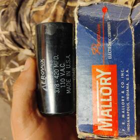 Aerovox 100279-43 Vintage Capacitor #100279-43 378- 420 Mfd 110-vac 6348 Made In Usa
