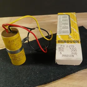 2-275 Aerovox Nos Vintage Pr 200 Mfd Vdc Capacitor