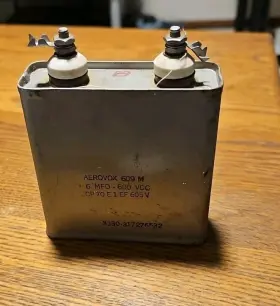 609m Aerovox 600vdc 6 Mfd Hermetically Sealed Oil Filled Capacitor 609 M