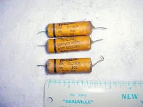 618-25 Aerovox 3 Vintage .25 Mfd 300v Guitar Amp Paper Wax Capacitors