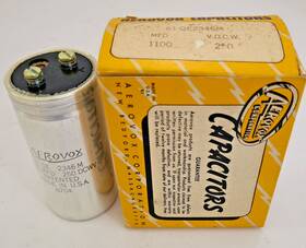 Aerovox 61qe2346m Nos Vintage 1100 Mfd 250 Vdcw Aluminum Container Capacitor