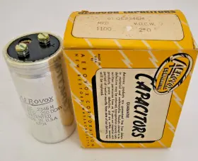 61qe2346m Aerovox Nos Vintage 1100 Mfd 250 Vdcw Aluminum Container Capacitor