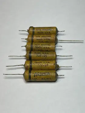 Typ-284 Aerovox 726-24 6 - Wax Axial Capacitors Amp Guitar .05uf 200vdc Tested Pbo-01