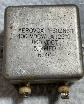 Aerovox P30zn33 5.0 Uf 400vdcw 125 C 800vdct 6140 Capacitor