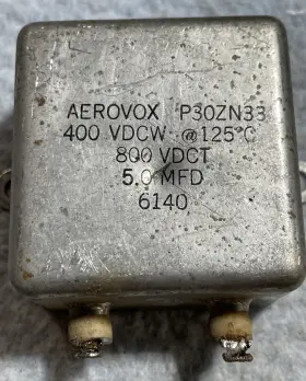 800vdct Aerovox P30zn33 5.0 Uf 400vdcw 125 C 6140 Capacitor