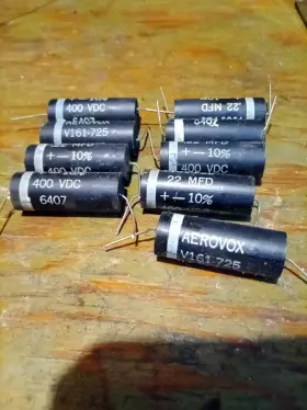 V161-725 Aerovox Qty 9 Vintage 0.22mfd 400v Tube Amp Capacitors Untested