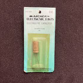 Archer 2721029 Vintage Electrolytic Capacitor 272-1029 Radio Shack Nos Made In Japan