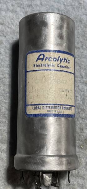 Arcolytic 2b42 Nos 100/40 Uf 450v Capacitor Test Good . For Tube Amp Power Supply