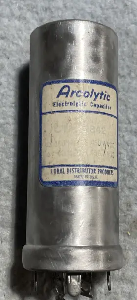 2b42 Arcolytic Nos 100/40 Uf 450v Capacitor Test Good . For Tube Amp Power Supply