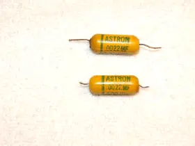 0022 Astron .0022 2 X Inch Mustard Capacitor Pulls 600vdc Parts/repair #4