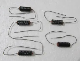 Mvl-2-01 Astron 5x Vintage .01 Uf 200v Capacitor -