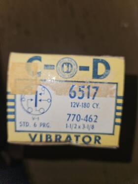 Cde 7296 Vintage Nos Cornell Dubilier Vibrator Type 6517 12v-180cy 6 Pin