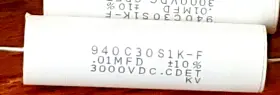 940c30s1k-f Cde Qty-2 Cornell-dubilier Knowles 0.01uf 3000v Capacitor Film 10% 3kvdc Axial
