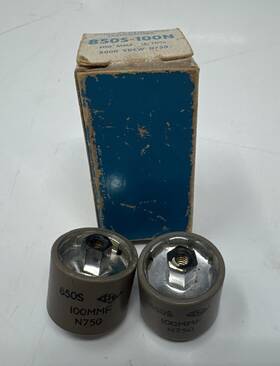 Centralab 850s-100n Ceramic Doorknob Hv Transmiting Capacitor Crl N750 2 In Box