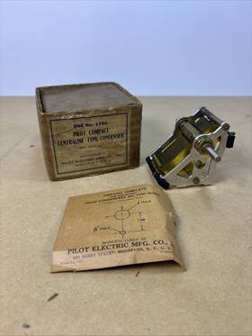 Centraline 1701 Nos Nib 1920s No. Pilot Compact Type Condenser .00035mf W Box