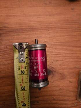 Chicago Condenser Corp 104-3me Oil Filled Glass Capacitor .1 Mfd 3000 Vdc Pas