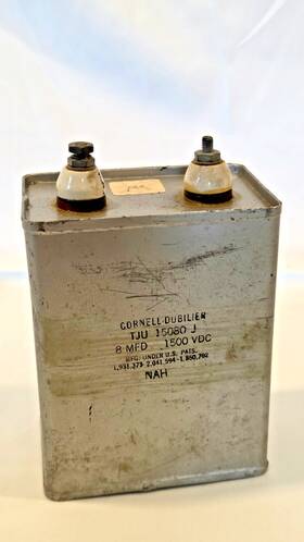 Cornell Dubilier 15080 Dubillier Vintage Capacitor Tju - 8mfd 1500 Vdc