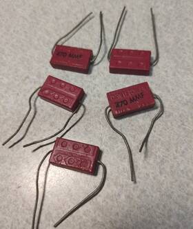 Cornell Dubilier 470-mmf 5 Nos Vintage Domino Mica Capacitors 470 Mmf Type