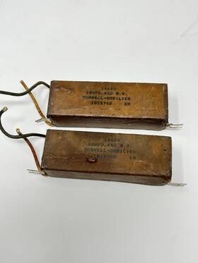 Cornell Dubilier 537b Lot Of 2 Vintage Dublin S Filter Capacitors Wax 1930 16mfd 450v