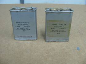 Cornell Dubilier 930-8240-00 Two 4 Mfd 600 Vdc Transmitter Capacitors