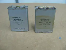 930-8240-00 Cornell Dubilier Two 4 Mfd 600 Vdc Transmitter Capacitors
