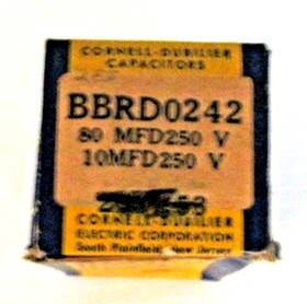 Cornell Dubilier Bbrd0242 Vintage Cornell-dubilier Paper Capacitor 80 10 Uf 250v