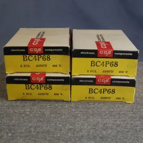 Bc-4p68 Cornell Dubilier Four Boxes .68 Mfd 400 Vdc Capacitors 20 Parts Bc 4p68