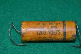 Cornell Dubilier Blue Tiger Md-12pt .1 Uf 1200 Vdc Audio Receiver Tone Wax Nos Capacitor