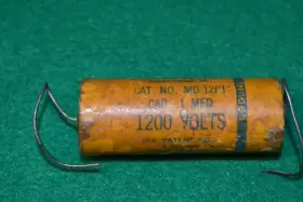 Md-12pt Cornell Dubilier Blue Tiger .1 Uf 1200 Vdc Audio Receiver Tone Wax Nos Capacitor