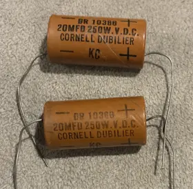 Br-10386 Cornell Dubilier Paper Capacitor Br 10386 20mfd 250w Vdc 1-9/16 Inch L 2-pcs New