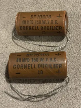 Br-10388 Cornell Dubilier Paper Capacitor Br 10388 40mfd 150w Vdc 1-9/16 Inch L 2-pcs New