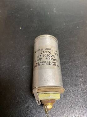 Cornell Dubilier Ca-374 Cornell-dubilier Capacitor Tla 6020-2g 2 Mdf 600 Vdc