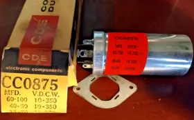 Cornell Dubilier #cc0875 Cde Capacitor Mfd 60 To 100 40-60 15-20 Vdcw 10 350