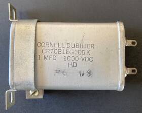 Cornell Dubilier Cp70b1eg105k Capacitor 1 Mfd 1000 Vdc Not Tested