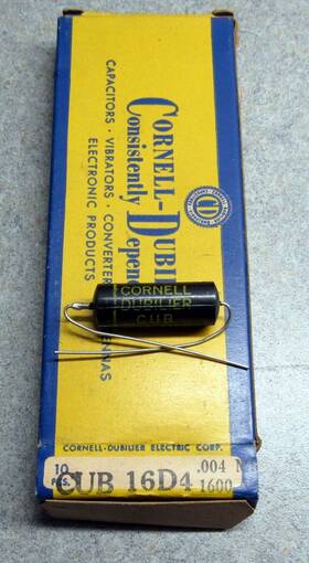 Cornell Dubilier Cub-16d4 10 Vintage Nos Cornell-dubilier Cub Capacitors - 0.004 Uf 1600 V