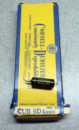 Cub-6d4 Cornell Dubilier 10 Vintage Nos Cornell-dubilier Cub Capacitors - 0.004 Uf 600 V