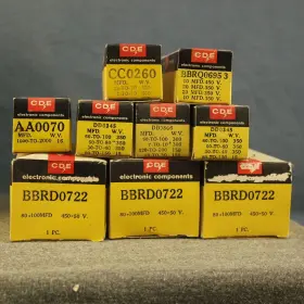 Dd0345 Cornell Dubilier 9 Cde Electrolytic Capacitors Various Values 450v 350v 150v Ratings Old Stock