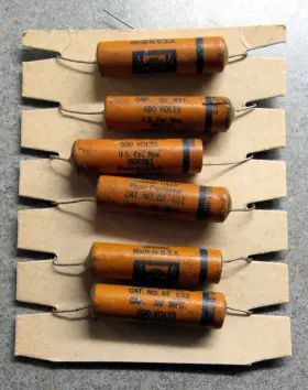 Dt-6s2 Cornell Dubilier 6 Nos Vintage Cornell-dubilier Inch Dwarf Tiger .02 Uf Wax Tubular Capacitors