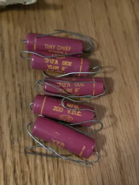 Pj2p5-1 Cornell Dubilier 5 Vtg Tiny Chief .5 Mfd 200v Capacitors