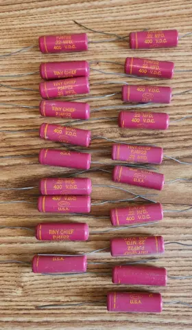 Pj4p22 Cornell Dubilier 20 Vintage Nos Tiny Chief .22uf 400v Pj4p2 Tubular Caps