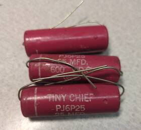 Cornell Dubilier Pj6p25 3 Nos Vintage Tiny Chief .25 600vdc Capacitor Tube Amp