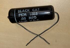 Cornell Dubilier Pkm1655 - Cde Original Black Cat Capacitors Axial .05mfd 1600vdc 10% Vtg