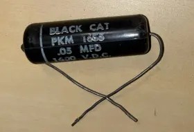 Pkm1655 Cornell Dubilier - Cde Original Black Cat Capacitors Axial .05mfd 1600vdc 10% Vtg