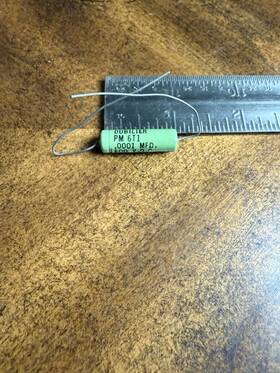 Cornell Dubilier Pm-6t1 Pm 6t1 .0001 Uf 600 Vdc Axial Mylar Film Capacitor Qty 1