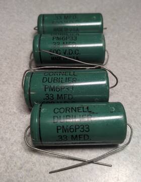 Cornell Dubilier Pm6p33 4 Pm 6p33 Vintage Greenies .33uf 600v Mylar Capacitor - Nos