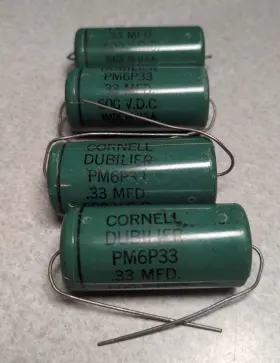 Pm6p33 Cornell Dubilier 4 Pm 6p33 Vintage Greenies .33uf 600v Mylar Capacitor - Nos