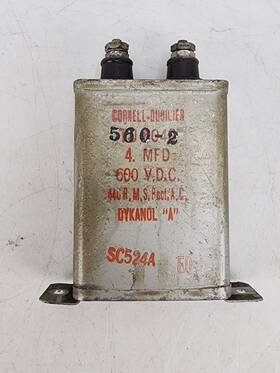 Cornell Dubilier Sc524a-eq Vintage Tj6040 Oil Capacitor 4 Mfd 600 Vdc 4uf #2