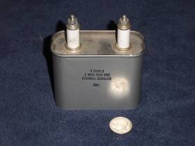 Cornell Dubilier T75001-2 Oil Filled Capacitor .1uf 7500 Vdc Tested Good