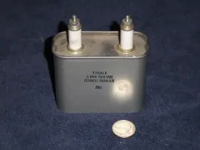 T75001-2 Cornell Dubilier Oil Filled Capacitor .1uf 7500 Vdc Tested Good