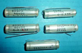 Tan248a-p Cornell Dubilier Tantalum Capacitors 60uf 50v 5pcs Nos